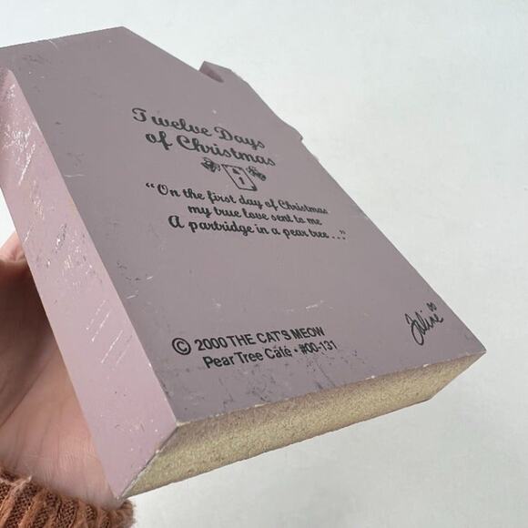 The Cat's Meow Pear Tree Café Wood Shelf Sitter - Picture 10 of 10